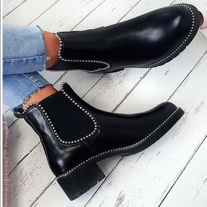 Studded black Chelsea boots